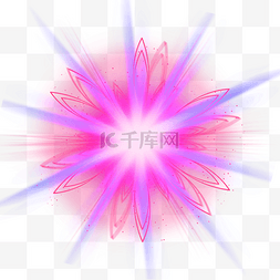 放射光效png图片_粉色光晕紫色放射光效花卉样式