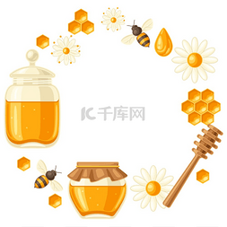 镶有蜂蜜的相框商业食品和农业的