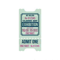 经典艺术展门票、编号纸卡、免费