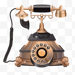 电话老式图片_金色豪华巴洛克复古风格电话