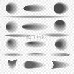空白物体图片_椭圆形和圆形物体阴影集。