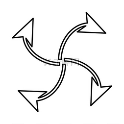 从中心黑色图标开始循环的四个箭