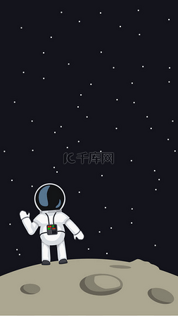 宇航员在月球上图片_宇航员在月球上挥舞着