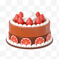 双层奶油蛋糕图片_3DC4D立体生日蛋糕