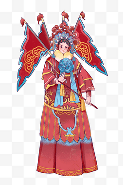 唱戏真人图片_传统戏曲淮北梆子插画水彩