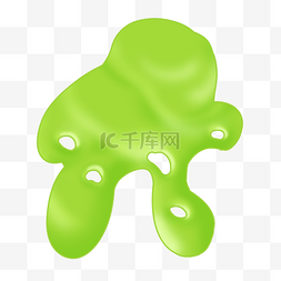 不规则绿色图片_胶体液体图片绘画创意图案