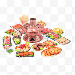 菜品菜式图片_美味铜火锅食材菜品