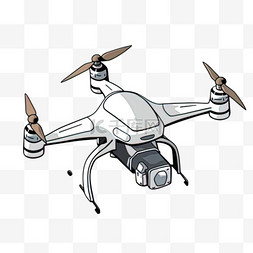 卡通手绘飞行器无人机