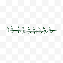 树叶绿色线条分隔线