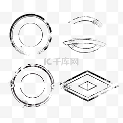 年中大促字体图片_黑色无字体邮票套装