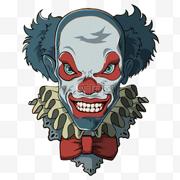 小丑可怕的脸卡通风格