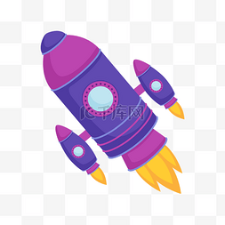 紫色卡通太空飞船