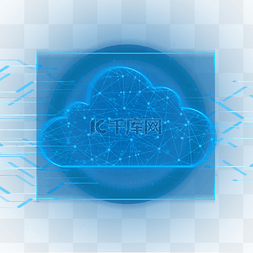 科技云光效图片_抽象光效科技长方形蓝色云朵框