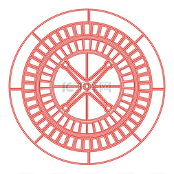 抵御风险图片_霓虹灯轮盘红色矢量插图图像平面