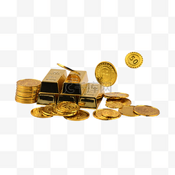 堆硬币图片_金币经济财富金条硬币堆