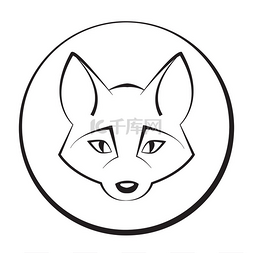 设计狗耳朵图片_动物头 5。矢量图。狐狸