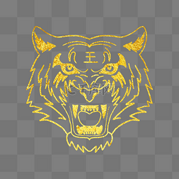 老虎图腾图片_金色烫金虎年新年老虎图腾象征