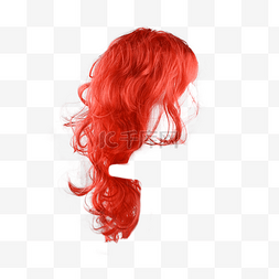发型时尚图片_红色时尚假发头发头部