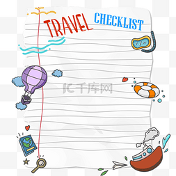 旅行清单旅行计划笔记本旅游