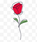 520线条一笔画玫瑰花朵