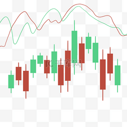 红色走势线图片_股票k线图上升趋势商业交易绿色