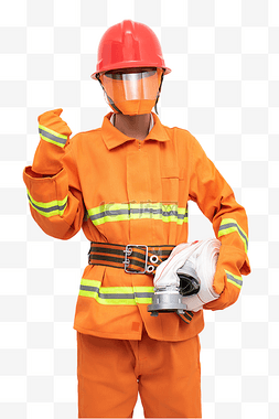 救火支援消防员加油手势