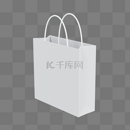 购物袋立体图片_3DC4D立体白色手提袋