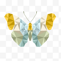 浅色几何风格多边形低聚彩色蝴蝶