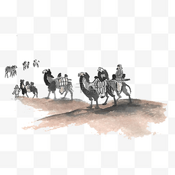 沙漠泸州图片_水墨骆驼之路