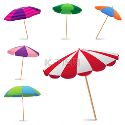 天气卡通图标图片_沙滩伞