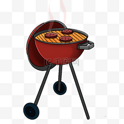 烧烤剪贴画红色碳烤炉