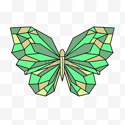 立体几何图案素材图片_翠绿配色立体几何蝴蝶