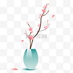 新中式春天梅花瓶插花花枝