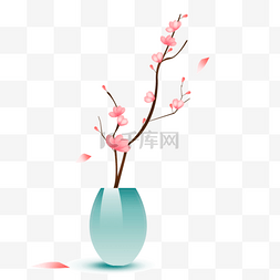 漂亮花瓶和花图片_新中式春天梅花瓶插花花枝