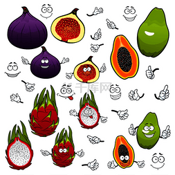 火龙果农业图片_卡通风味的青木瓜、多汁的粉红色