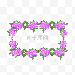 水彩丁香花卉婚礼方形边框
