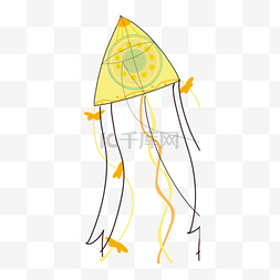 黄色三角形可爱卡通风筝