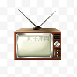 美式吊顶图片_3DC4D立体复古电视机