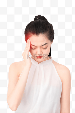 加班劳累的青年女性下班后头痛发