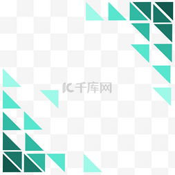 绿色三角形边框图片_几何抽象边框绿色
