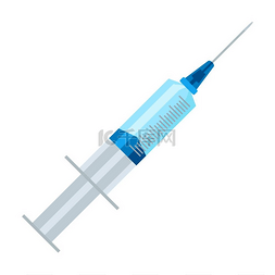 疫苗注射器图片_医用注射器图标插图以白色为背景