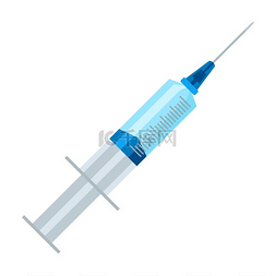 向量的医学背景图片_医用注射器图标插图以白色为背景