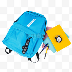 开学季蓝色书包