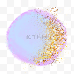 韩国小气泡图片_紫色蓝色晕染抽象韩国金箔圆形笔