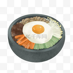旋转烤肉拌饭图片_蔬菜石锅拌饭韩国美食插图
