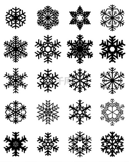 black snowflakes vector