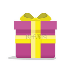 礼品盒标签图片_平面样式的礼品盒矢量图标。