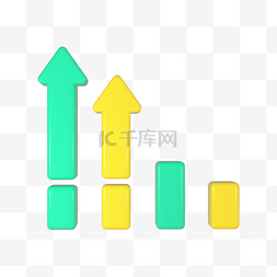 信息柱状图图片_3d黄色箭头柱状图