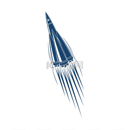 蓝色航天航空图片_放大火箭火焰般的运动轨迹被隔离