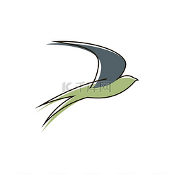 燕子张开翅膀孤立和平的象征。